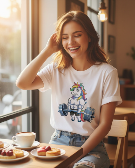 unicorn pajama party shirt - in-use
