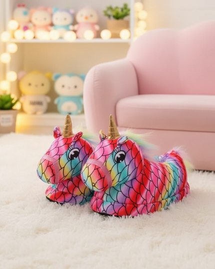 unicorn pajama slippers - lifestyle