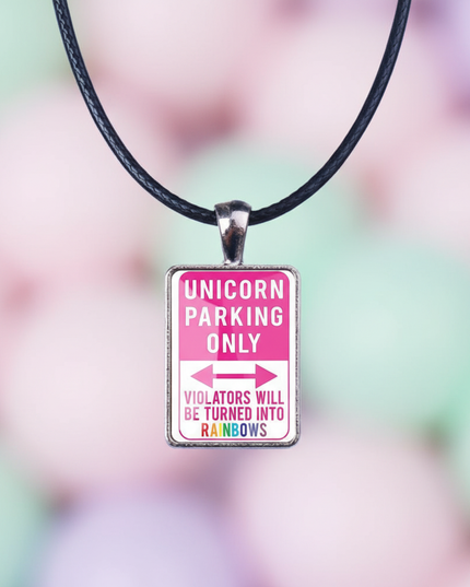 unicorn parking necklace - detail