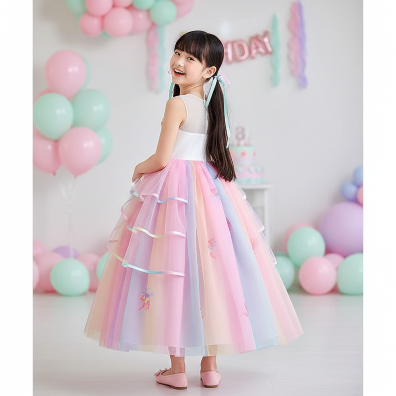 unicorn party dress princess set - back