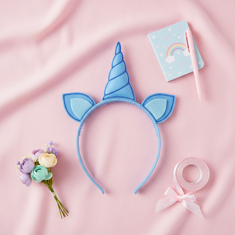 unicorn party favors headband set - flat-lay