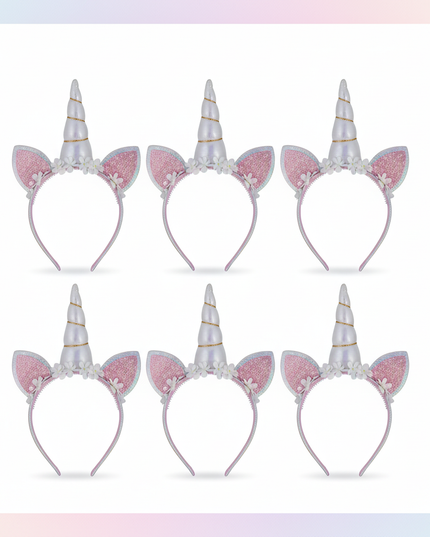 unicorn party favors headband set - white-bg