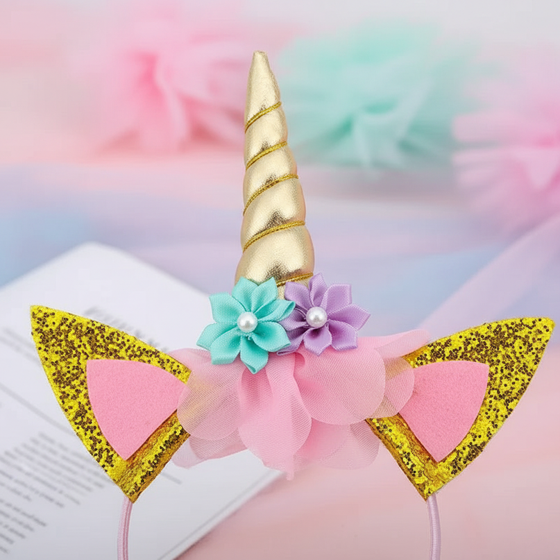 unicorn party headband - detail
