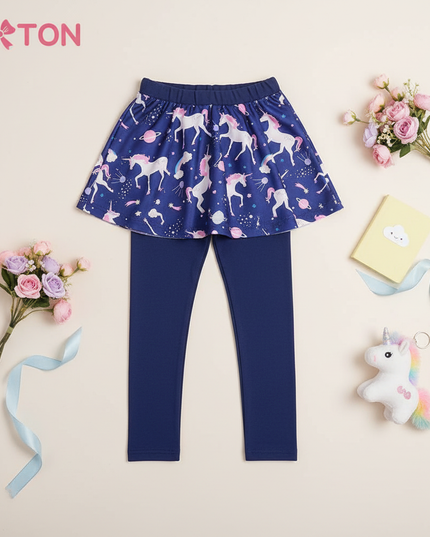 unicorn party leggings - flat-lay
