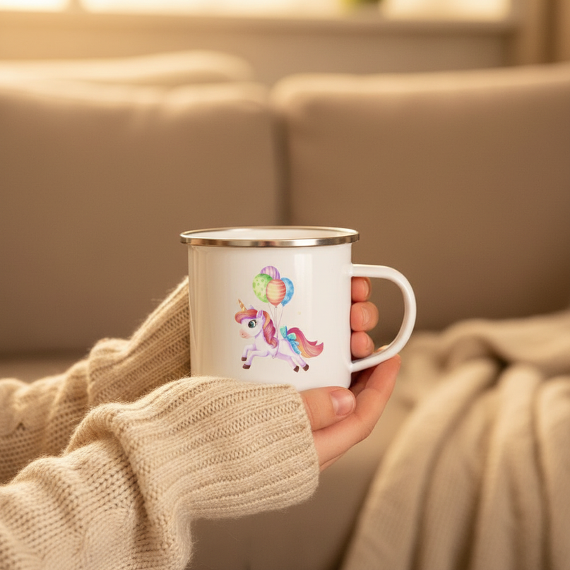 unicorn party mug - in-use