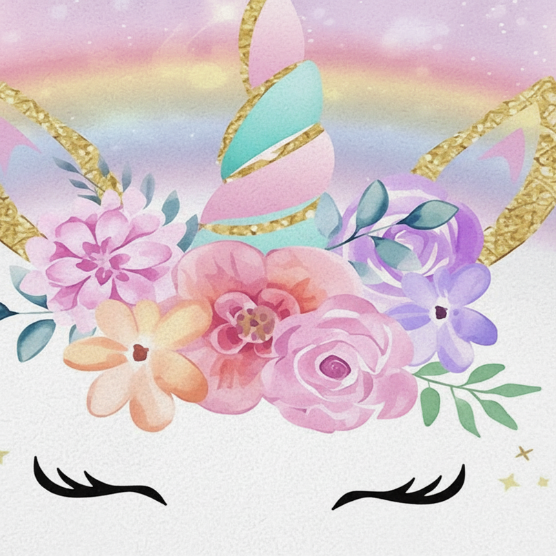 unicorn party rug - detail