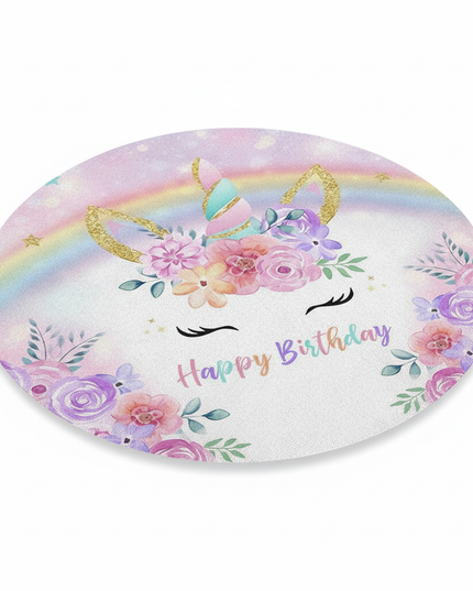 unicorn party rug - white-bg