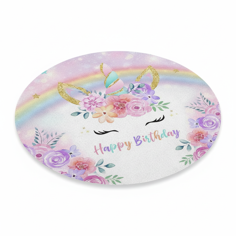 unicorn party rug - white-bg