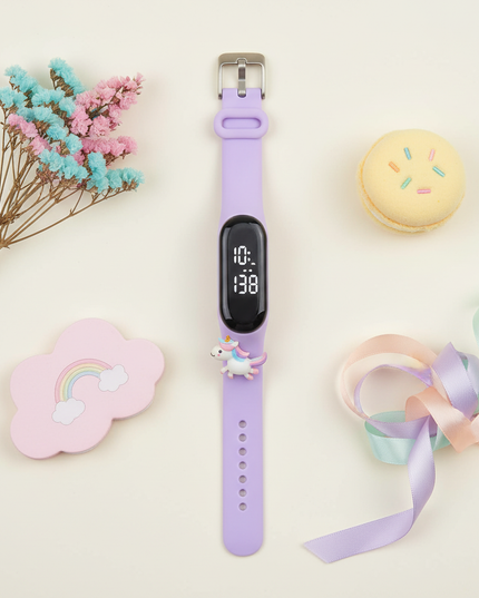 unicorn pastel led watch - flat-lay