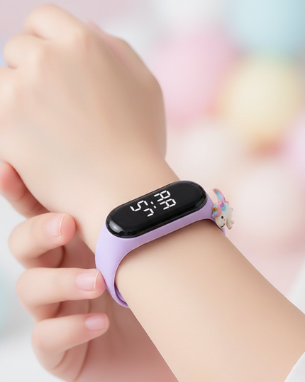 unicorn pastel led watch - in-use