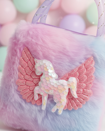 unicorn pastel shoulder purse - detail