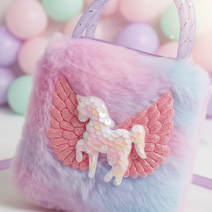 unicorn pastel shoulder purse - detail