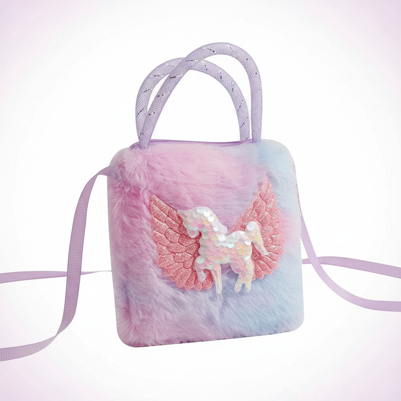 unicorn pastel shoulder purse - white-bg