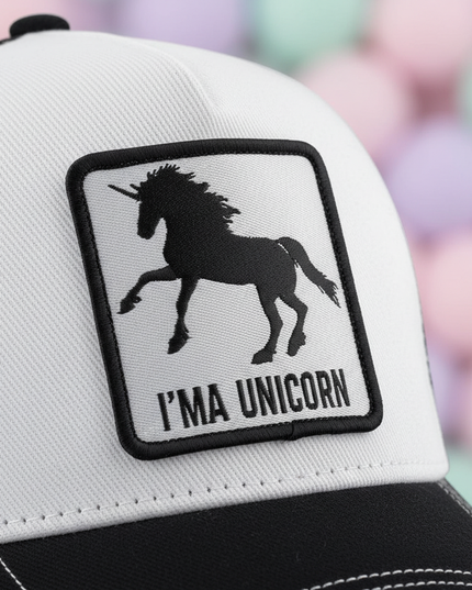 unicorn patch cap - detail