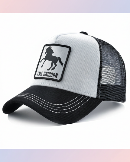 unicorn patch cap - white-bg