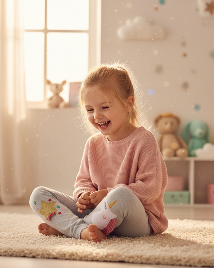 unicorn patchwork leggings - in-use