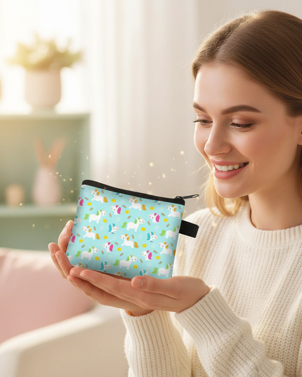 unicorn pattern coin purse - in-use