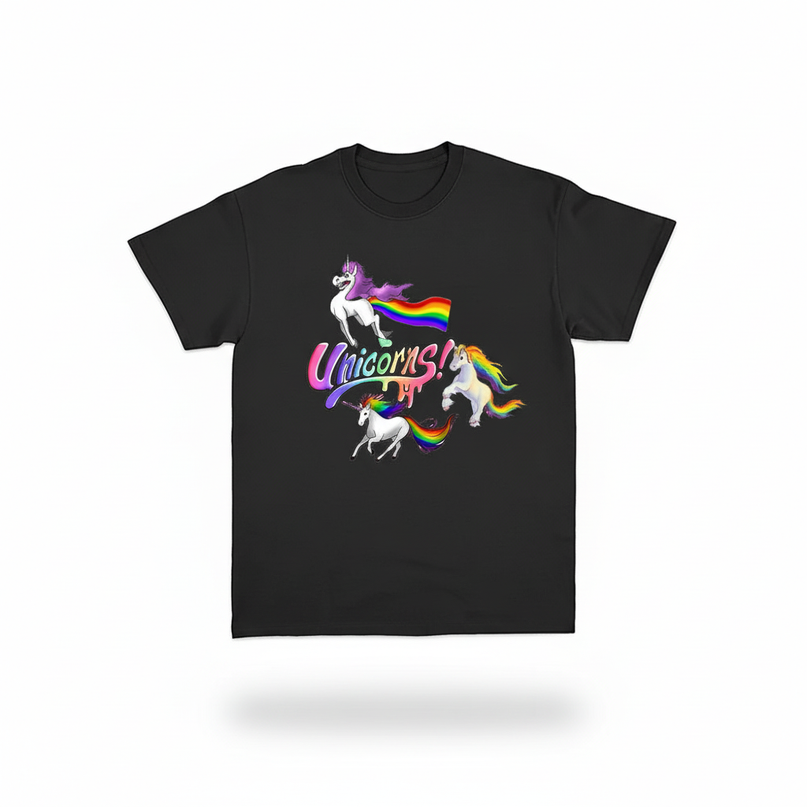 unicorn pattern shirt - white-bg