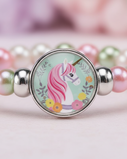unicorn pearl bracelet - detail