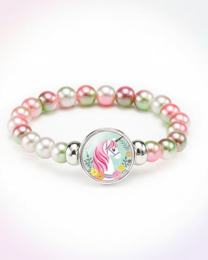 unicorn pearl bracelet - white-bg