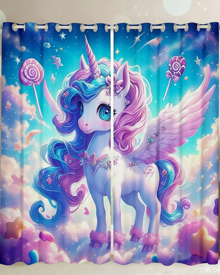 unicorn pegasus curtains - lifestyle