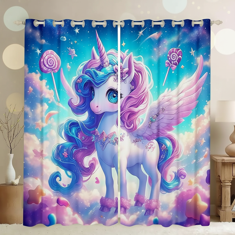 unicorn pegasus curtains - lifestyle