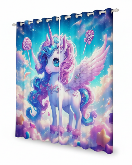 unicorn pegasus curtains - white-bg