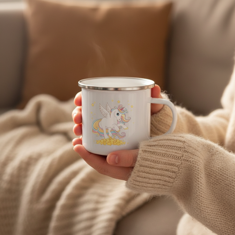 winged unicorn mug - in-use