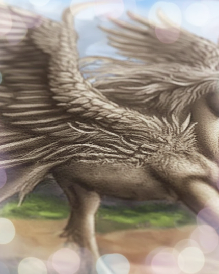 unicorn pegasus rug - detail