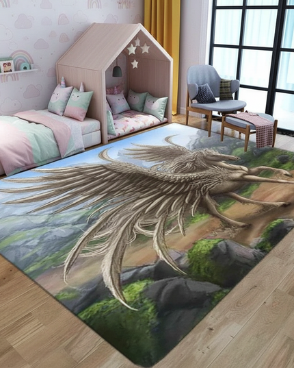 unicorn pegasus rug - lifestyle