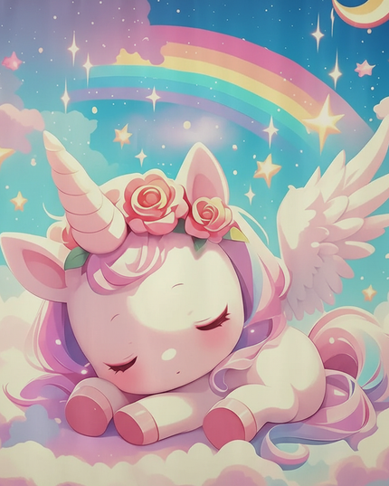 unicorn pegasus shower curtain - detail