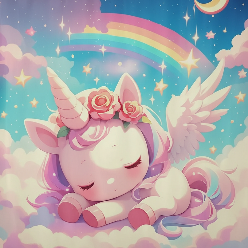 unicorn pegasus shower curtain - detail
