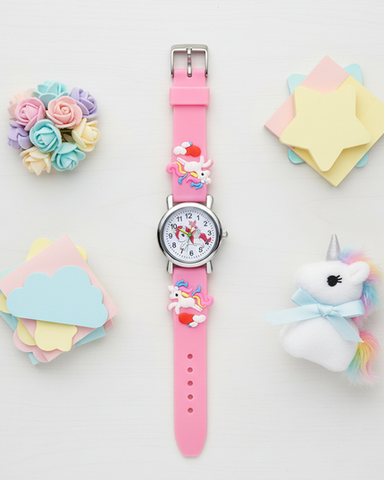 winged unicorn watch - flat-lay