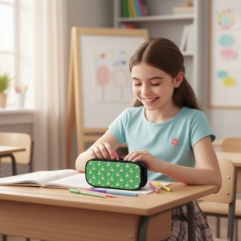 unicorn pencil case for girls - in-use