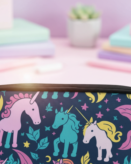 unicorn pencil case for school - detail