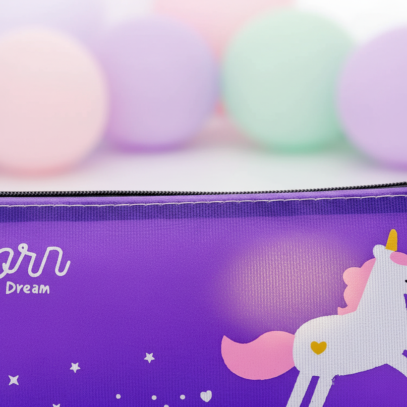 unicorn pencil pouch - detail