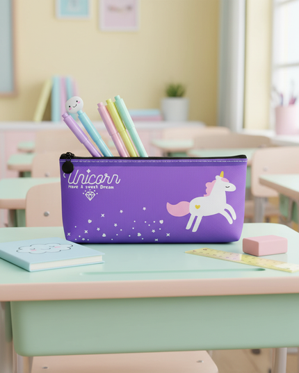 unicorn pencil pouch - lifestyle