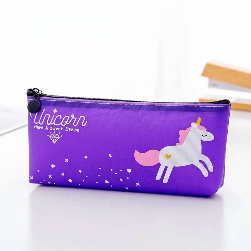 unicorn pencil pouch - white-bg