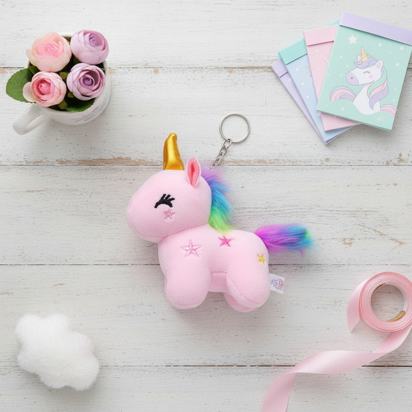 unicorn pendant keychain - flat-lay