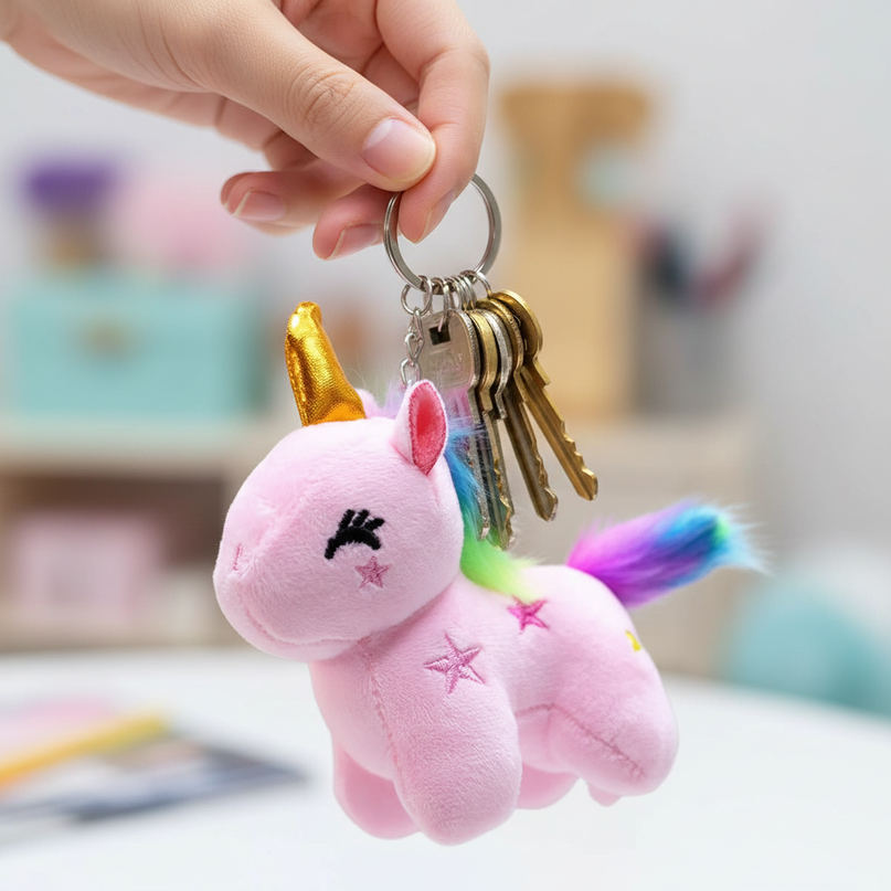 unicorn pendant keychain - in-use