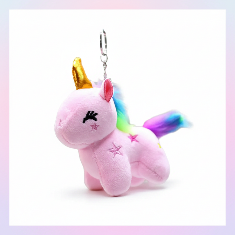 unicorn pendant keychain - white-bg