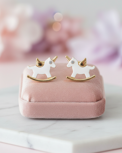 unicorn pierced earrings - lifestyle