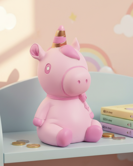 unicorn pig piggy bank - lifestyle