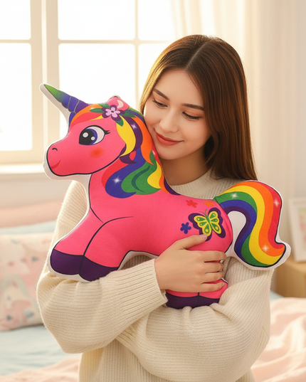 unicorn pillow plush - in-use