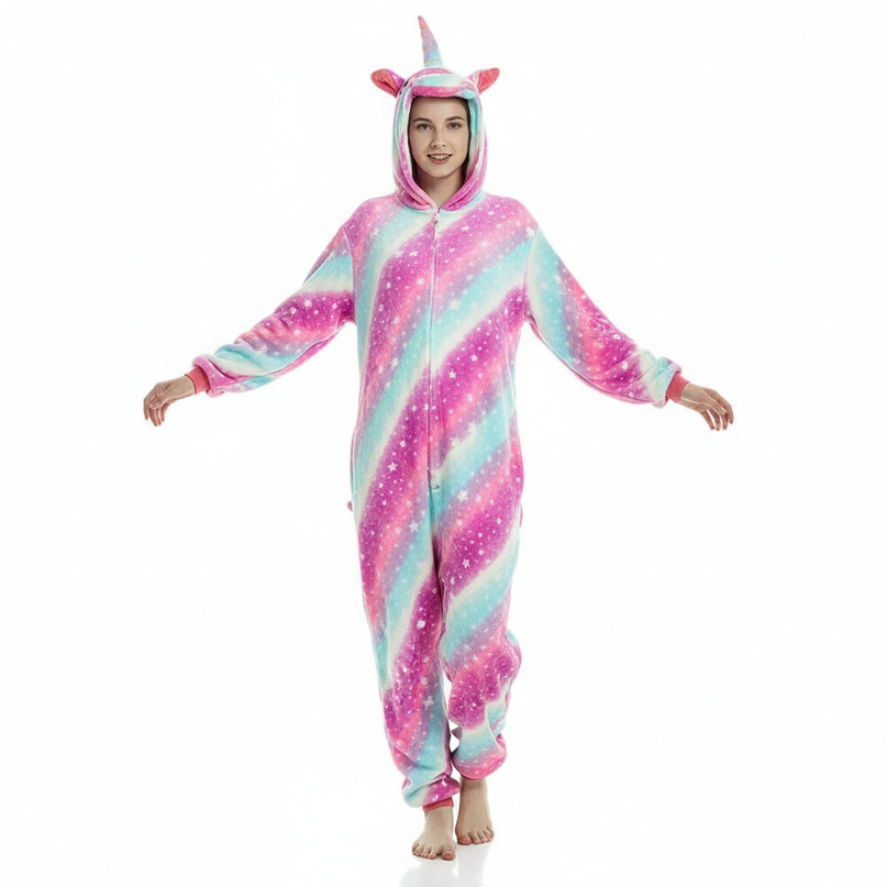 unicorn pj onesie - white-bg
