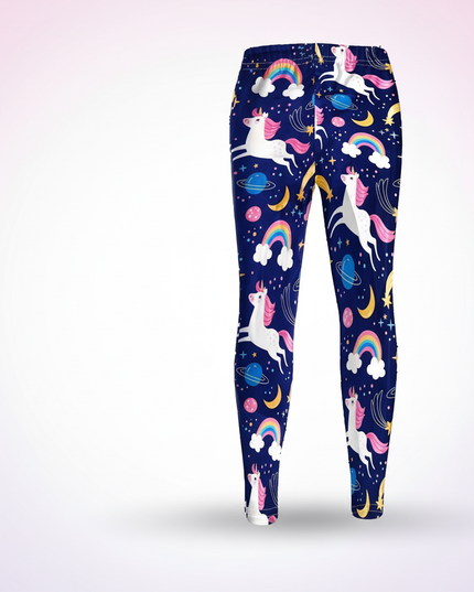 unicorn planet leggings - white-bg