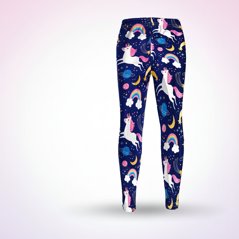 unicorn planet leggings - white-bg