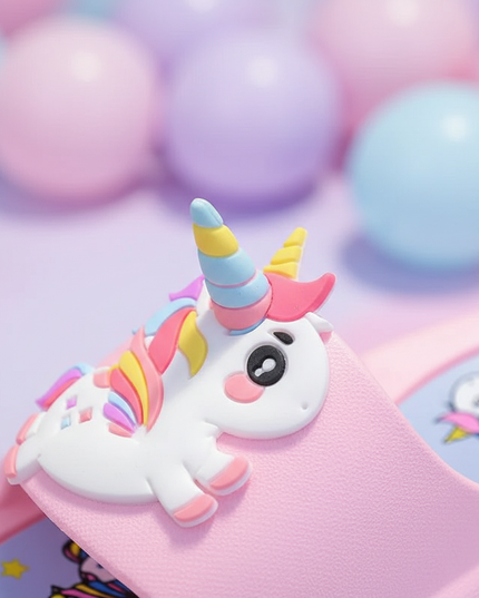 unicorn platform slippers - detail