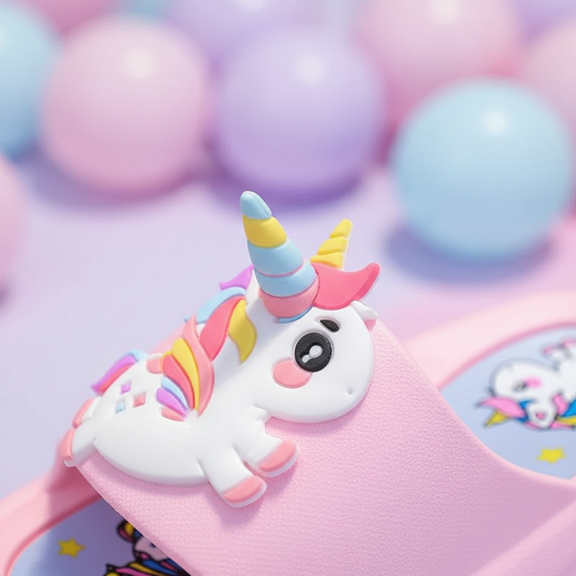 unicorn platform slippers - detail