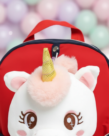 unicorn plush backpack for toddler - detail